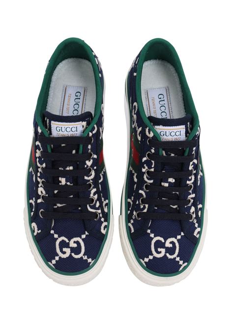 Gucci Tennis 1977 Canvas Sneakers In Blue Modesens