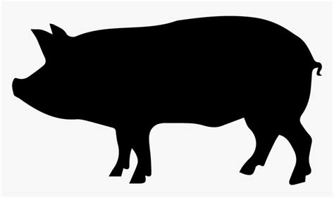 Pig Clip Art Black And White Silhouette