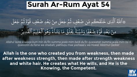 Surah Ar Rum Ayat 54 3054 Quran With Tafsir My Islam