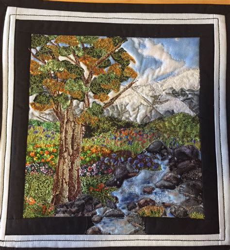 Landscape Quilt With Thread Painting For More Fabric Art Check Out