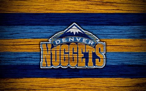 Download Wallpapers 4k Denver Nuggets Nba Wooden Texture Basketball