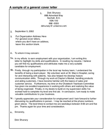 Sample Generic Cover Letter Examples In Word Pdf