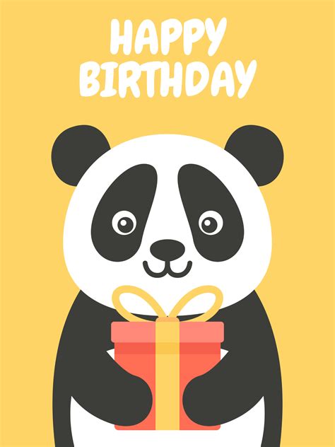 Happy Birthday Panda 545672 Vector Art At Vecteezy