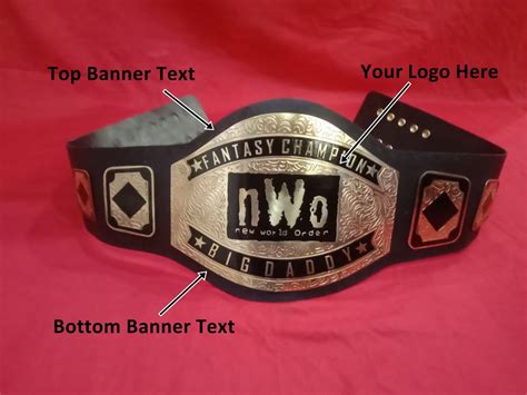 Custom Name And Nwo Logo New World Order Wrestling Championship Belt A