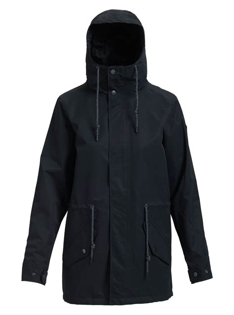 Burton Womens Sadie Rain Jacket True Black Xs Raincoats For Women