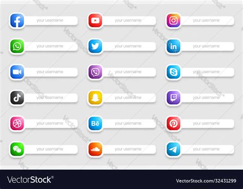 Banners Popular Social Media Lower Third Icons Vector Image