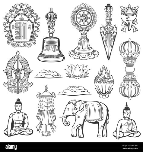 Budismo Tibetano Religión Símbolos Sagrados Vector Kalachakra Símbolo