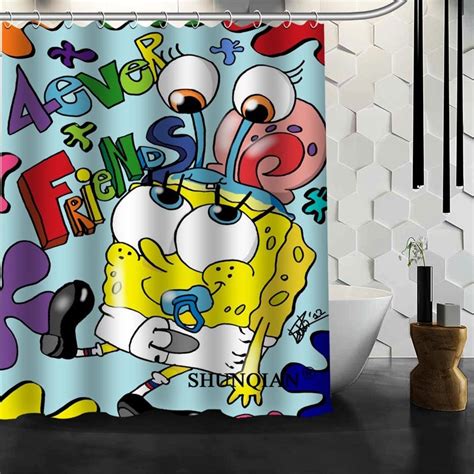 Buy Spongebob Shower Curtain High Quality Bathroom