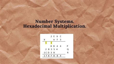 Number Systems Hexadecimal Multiplication Youtube