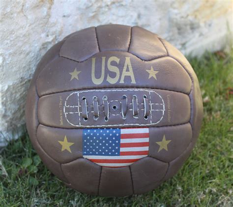 Usa Vintage 1960s Retro Soccer Ball 100 Leather Etsy
