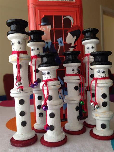 Snowmen From Wooden Spools Wooden Spools Crafts Holiday Decor