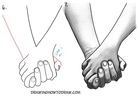 How To Draw Holding Hands With Easy Step By Step Drawing Tutorial How