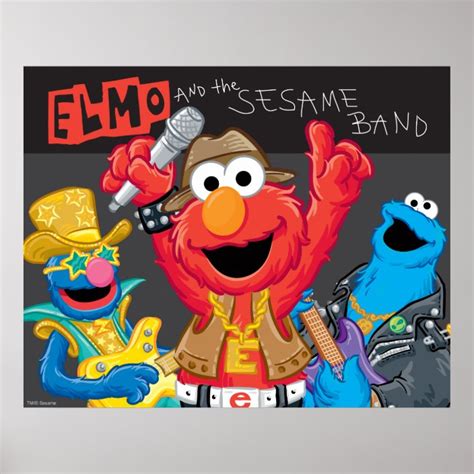 Elmo And The Sesame Band Rock Poster