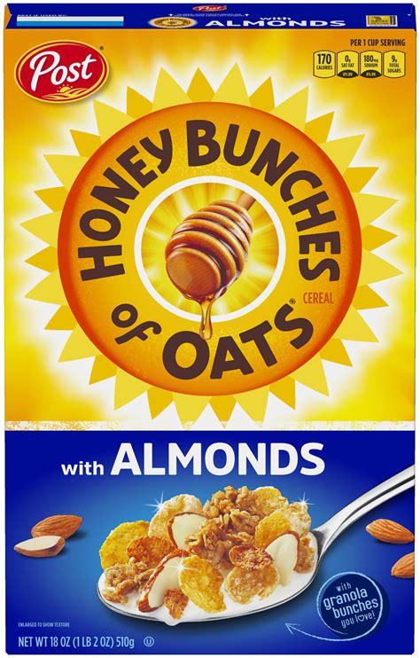 Honey Bunches Of Oats Breakfast Cereal, Almonds, 18 Oz - Walmart.com ...