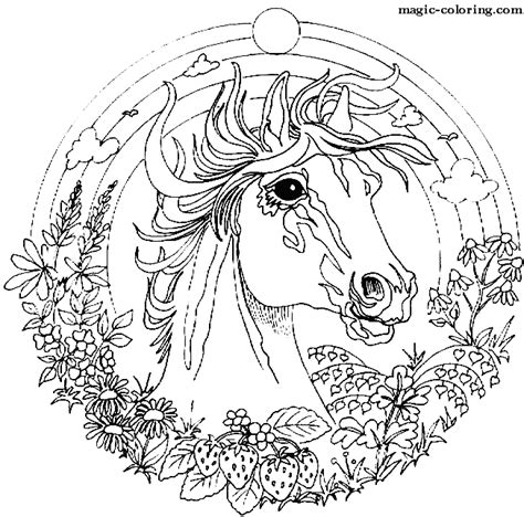 Magic Coloring Mandala Horses Coloring Pages