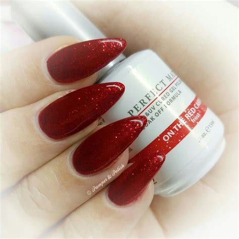 Stunningly Perfect Red Glitter Nails Red Nails Glitter Nails Gel