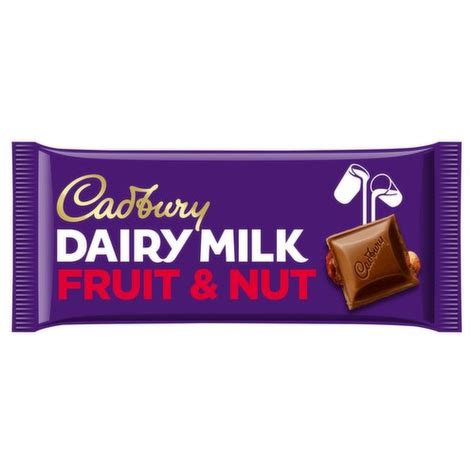 cadbury dairy milk fruit and nut chocolate bar 180g dunnes stores