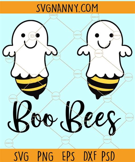 Boo Bees Svg Honey Bee Clipart Png Halloween Design Svg Ghost Svg