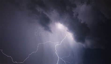 Lightning With Dramatic Clouds Stock Image Image Of Cataclysm Nature