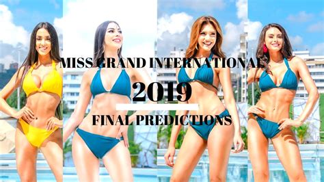 The top 18 finalists were featured in an online show, the next miss universe malaysia 2019 consisting of six episodes of their personal profiles, followed by 12 episodes of their journey leading to the crowning of miss universe. Miss Grand International 2019 - FINAL PREDICTIONS - YouTube
