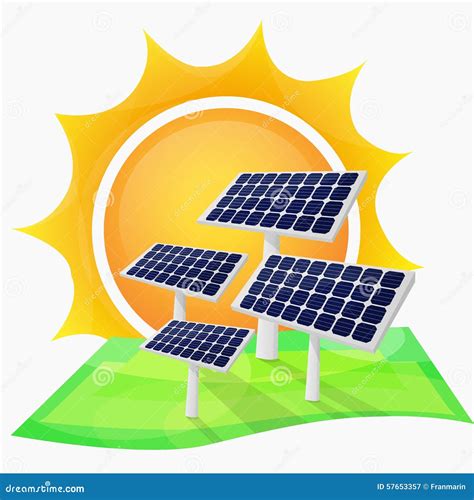 Solar Plant Stock Vector Illustration Of Panels Vector 57653357