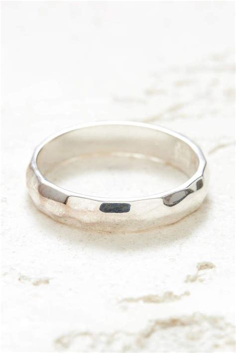 Anna Beck Silver Hammered Stacking Ring Silver Silver Stacking