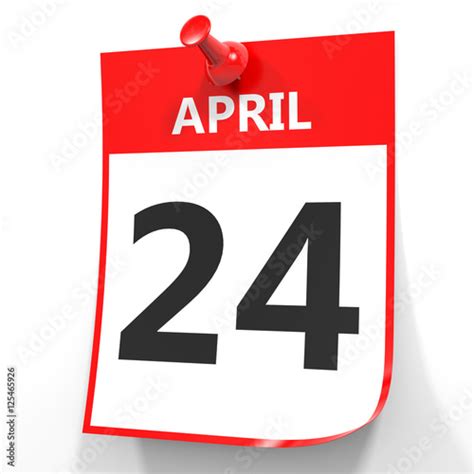 April 24 Calendar On White Background Buy This Stock Illustration