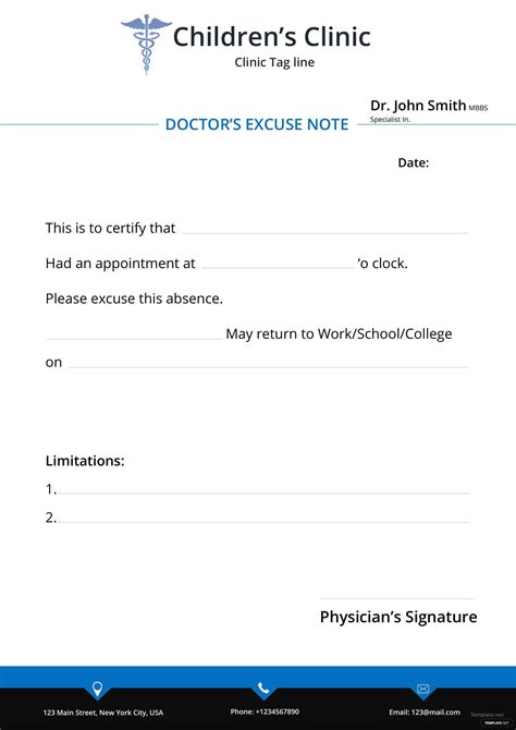 doctor s excuse note template in microsoft word