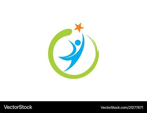 Happy People Success Logo Royalty Free Vector Image