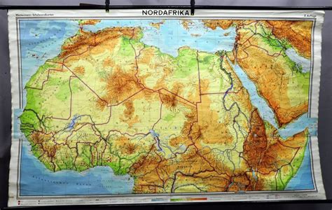 Pull Down Vintage North Africa Map African Wall Decoration Africa