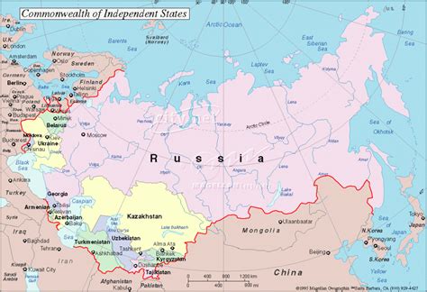 Содружество независимых государств, снг, tr. Russia And Commonwealth Of Independent States Map ...