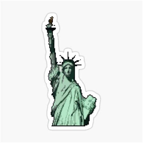 Pixel Art Statue Of Liberty Sticker For Sale By Dogadursun Redbubble
