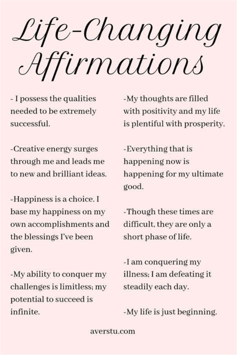 Positive Affirmations That Will Change Your Life Positive Self