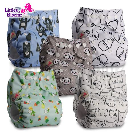 5pcsset Baby Washable Reusable Real Cloth Pocket Nappy Diaper Cover