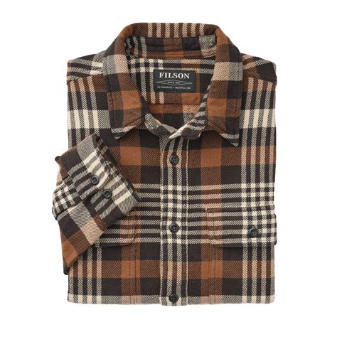 Vintage Flannel Work Shirt Blackbrowncream B74