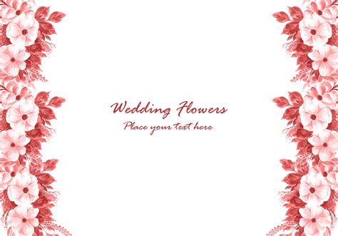 Wedding Decorative Flowers Frame With Invitation Card Background 693739