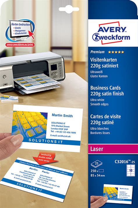 Avery Zweckform® Color Laser Business Cards C32016 25 Avery Online