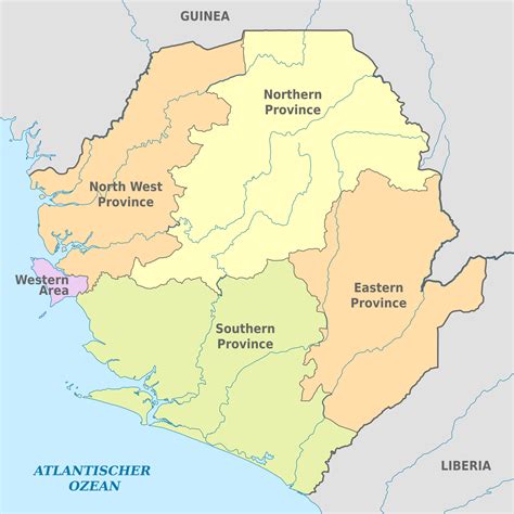 Sierra Leone Provinces Map