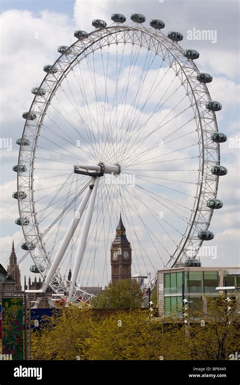 Millennium Wheel And Big Ben Big Ben As Seen Through The London Eye Or