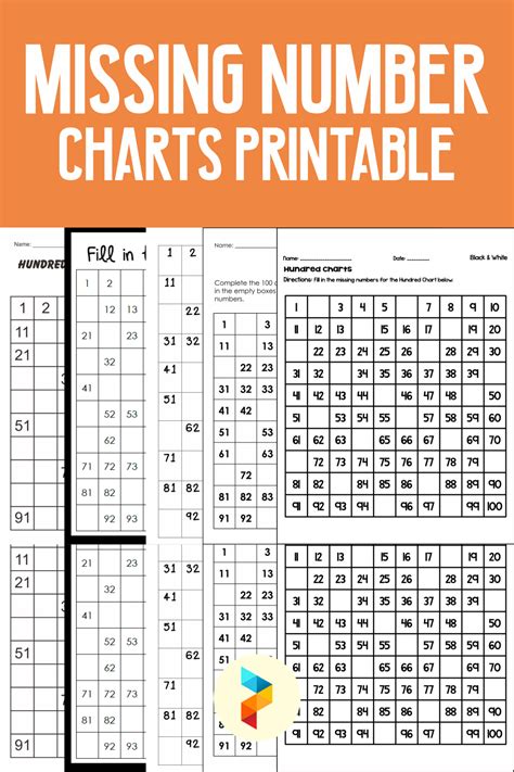 7 Best Missing Number Charts Printable