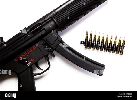 Submachine Gun Mp5 With Silencer Isolated Stock Photo Alamy