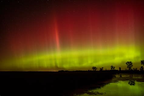 Northern Lights Aurora Borealis Near Oshkosh Wisconsin