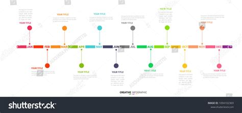 Timeline Presentation For 1 Year 12 Months Timeline Infographics
