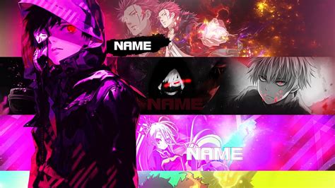 Free Photoshop Anime Banner Template Youtube