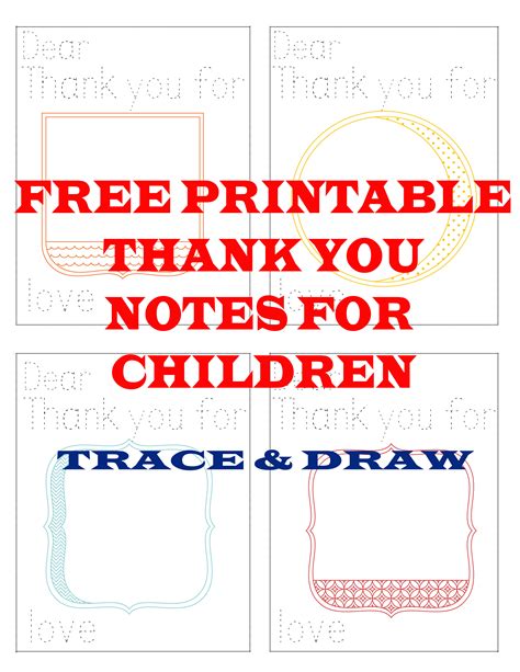 Free Printable Thank You Notes For Children