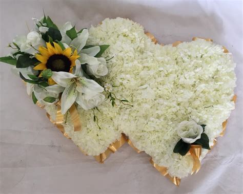 Double Heart Sunflower Silk Flower Funeral Tribute Silky Bouquets