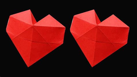 Heart Origami Paper Easy Diy 3d Origami Valentine Heart Youtube