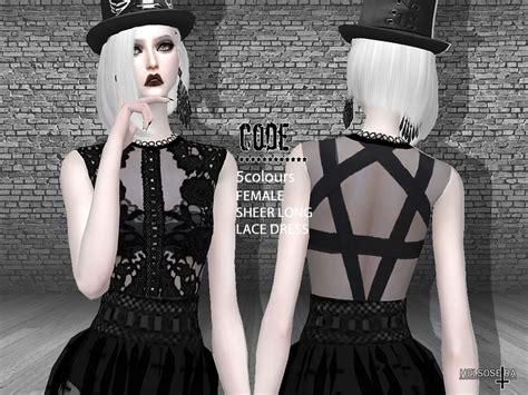 The Sims Resource Code Gothic Sheer Lace Dress