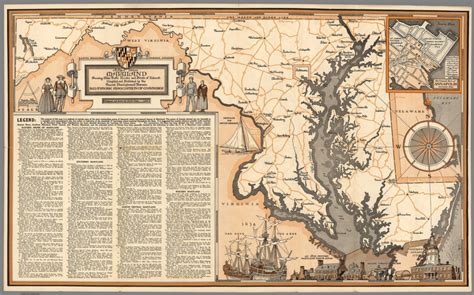A Map Of Historic Maryland Showing Main Traffic Routes And Points Of