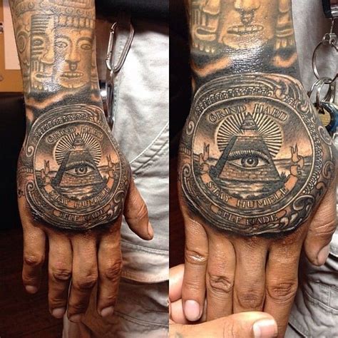 These tattoos are usually fashioned after either of the two popular designs: Gorgeous very detailed colored mystical pyramid tattoo on ...